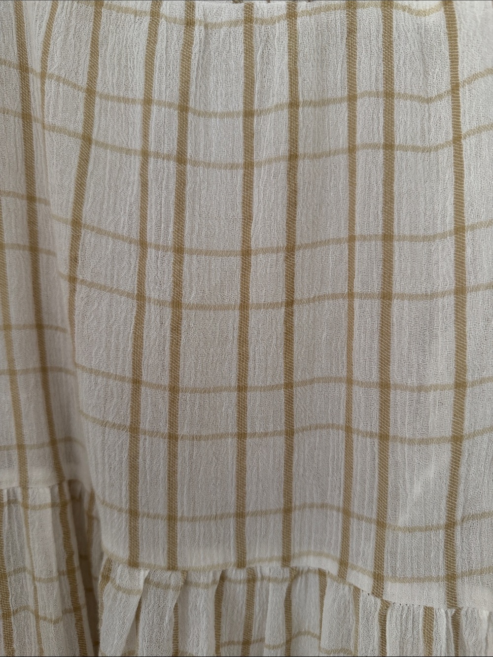Free People Marigold Maxi Dress, Sz M, NWOT, Cream/Brown plaid - Picture 8 of 9